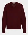 Frame Men's Wool And Cashmere Knit V-neck Sweater In Burgundy