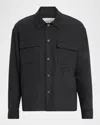 Frame Men's Wool-blend Two-pocket Overshirt In Gray