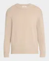 Frame Men's Wool-cashmere Crew Sweater In Grey Beige
