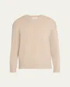 Frame Men's Wool-cashmere Crew Sweater In Grey Beige