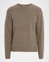 Frame Mens Soft Mocha V-neck Cashmere And Silk Jumper In Brown