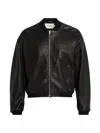 Frame Leather Bomber Jacket In Black