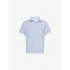 Frame Mens Jacquard Short-sleeve Cotton-jersey Polo Shirt Baby Blue Xl