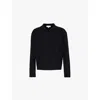 Frame Mens Black Polo-collar Regular-fit Wool And Silk-blend Jumper In Black