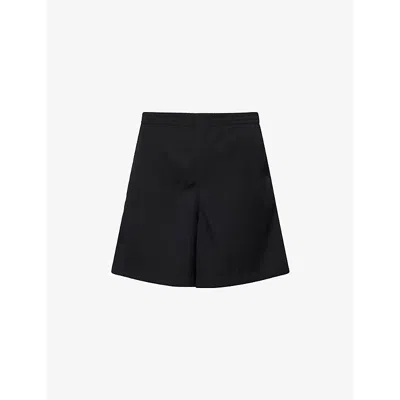 Frame Mens Black Two-slip-pockets Relaxed-fit Wool Shorts