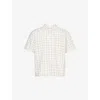 Frame Mens Vintage Check Cotton-blend Shirt Cream Multi Xl In Cream Multi