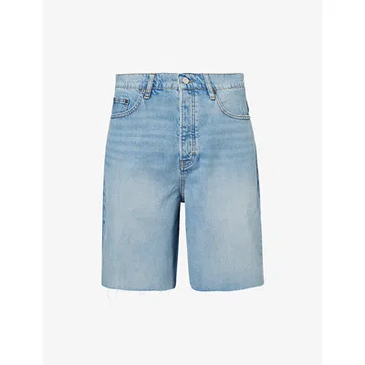 Frame Mens Crushed Baggy Shorts In Blue