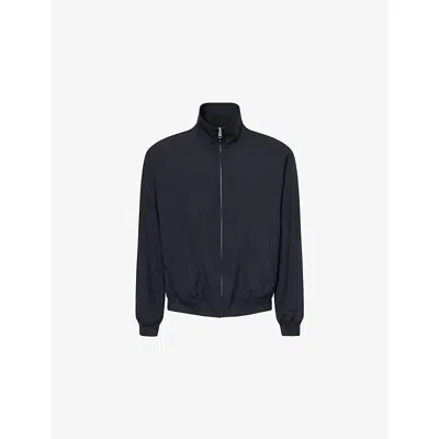 Frame Mens Dark Navy High-neck Regular-fit Wool Jacket In Black