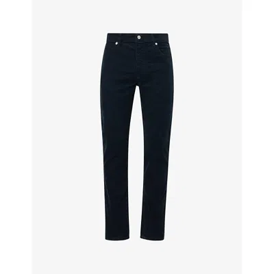 Frame Mens Mid-rise Straight-leg Cotton-corduroy Trousers Dark Navy In Blue