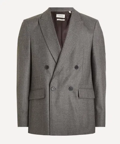 Frame Mens Double-breasted Wool Blazer In Gray