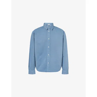 Frame Mens  Classic Relaxed-fit Denim Shirt In Blue