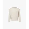 Frame Mens Grey Beige Crew-neck Relaxed-fit Wool And Cashmere-blend Jumper