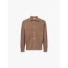 Frame Mens Taupe Double-pocket Relaxed-fit Cotton-terry Shirt