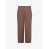Frame Mens Dark Brown Easy Straight-leg Cotton Trousers