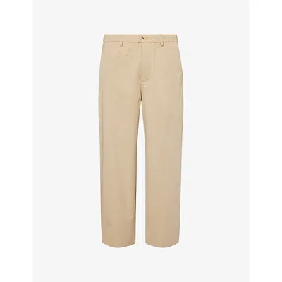 Frame Mens Oxford Beige Easy Straight-leg Cotton Trousers