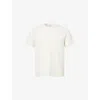 Frame Mens Cream Mauve Stripe Jacquard Stripe Cotton-jersey T-shirt In White