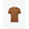 Frame Mens Caramel Regular-fit Crewneck Cotton-jersey T-shirt In Brown