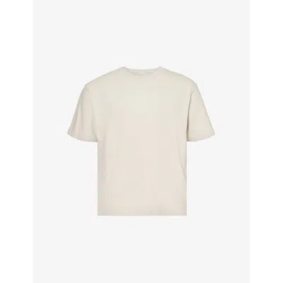 Frame Mens Short-sleeve Textured Organic-cotton T-shirt Off White