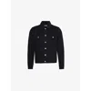 Frame Mens Spread-collar Flap-pocket Regular-fit Denim-blend Jacket Noir In Noir