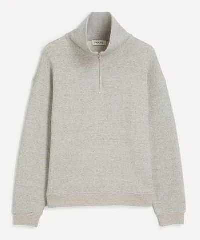 Frame Mens Heather Grey Relaxed Zip-up Sweatshirt In Gray