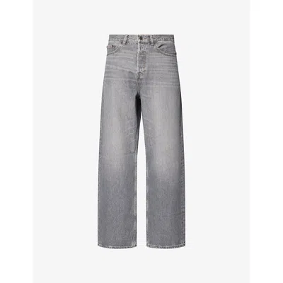 Frame Mens Ironclad Baggy Wide-leg Denim Jeans In Gray