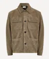 Frame Mens Light Taupe Suede Chore Coat In Brown