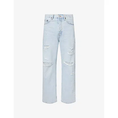 Frame Mens Midway Destructed Baggy Oversized Denim Jeans