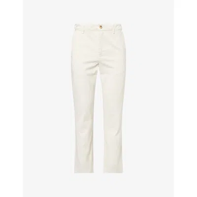 Frame Mens Off White The Straight Regular-fit Cotton Trousers