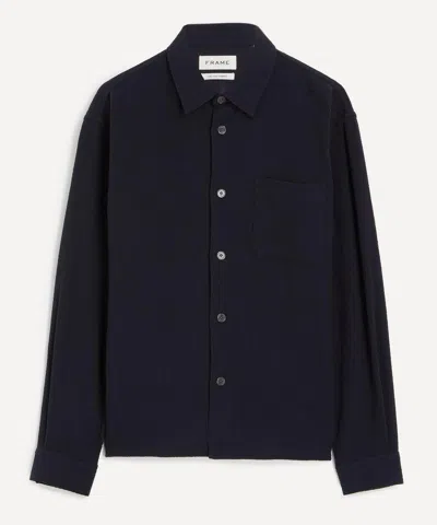 Frame Mens Open Weave Long-sleeve Shirt In Blue