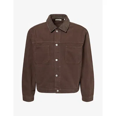 Frame Mens Relaxed-fit Denim Utility Jacket Vintage Mocha