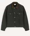 Frame Mens Suede Collar Trucker Jacket In Green