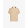 Frame Mens Summer Beige Jacquard Short-sleeve Cotton-jersey Polo Shirt In Neutral