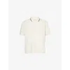 Frame Mens Striped Collar Regular-fit Pique Polo Top White Sand