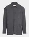Frame Mens Wool Chore Coat In Charcoal Grey