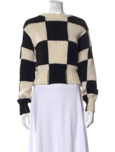 Pre-owned Frame Merino Wool Colorblock Pattern Sweater In Neutral
