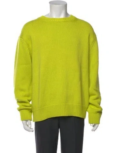 Pre-owned Frame Merino Wool Crew Neck Pullover In Green