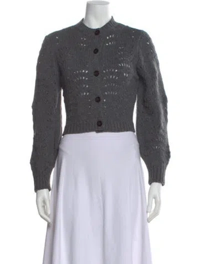 Pre-owned Frame Merino Wool Mock Neck Sweater In Gray