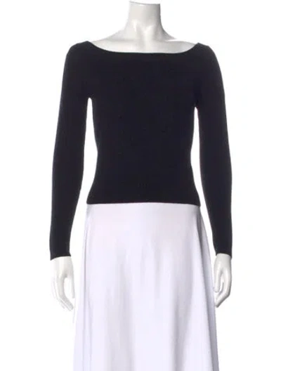 Pre-owned Frame Merino Wool Off-the-shoulder Sweater In Black