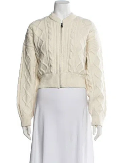 Pre-owned Frame Merino Wool Open Front Sweater In Neutrals