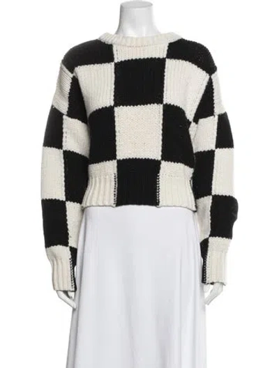 Pre-owned Frame Merino Wool Plaid Print Sweater In Black/neutrals
