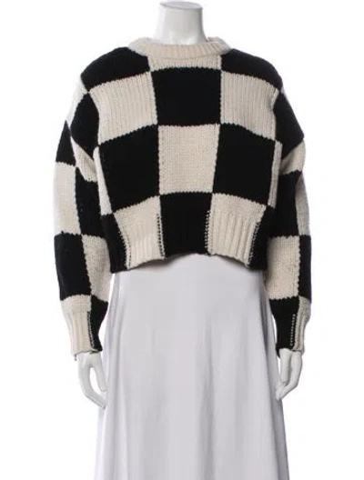 Pre-owned Frame Merino Wool Plaid Print Sweater In Black/neutrals