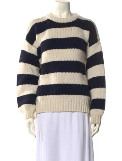 Pre-owned Frame Merino Wool Striped Sweater In Neutral
