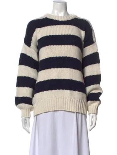 Pre-owned Frame Merino Wool Striped Sweater In Neutral