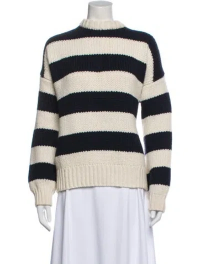 Pre-owned Frame Merino Wool Striped Sweater In Neutral