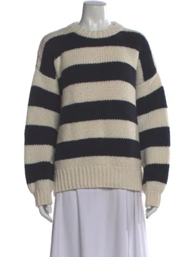 Pre-owned Frame Merino Wool Striped Sweater In Neutral