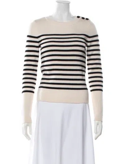 Pre-owned Frame Merino Wool Striped Sweater In Neutrals