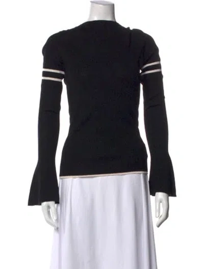 Pre-owned Frame Merino Wool Striped Top In Black