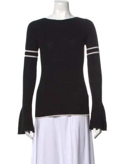 Pre-owned Frame Merino Wool Striped Top In Black