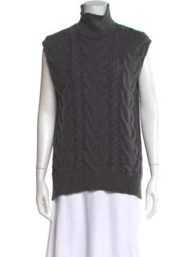 Pre-owned Frame Merino Wool Turtleneck Top In Gray