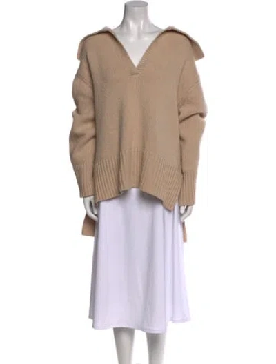 Pre-owned Frame Merino Wool V-neck Sweater In Neutral